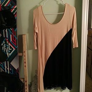 Black and Cream scoop neck dress